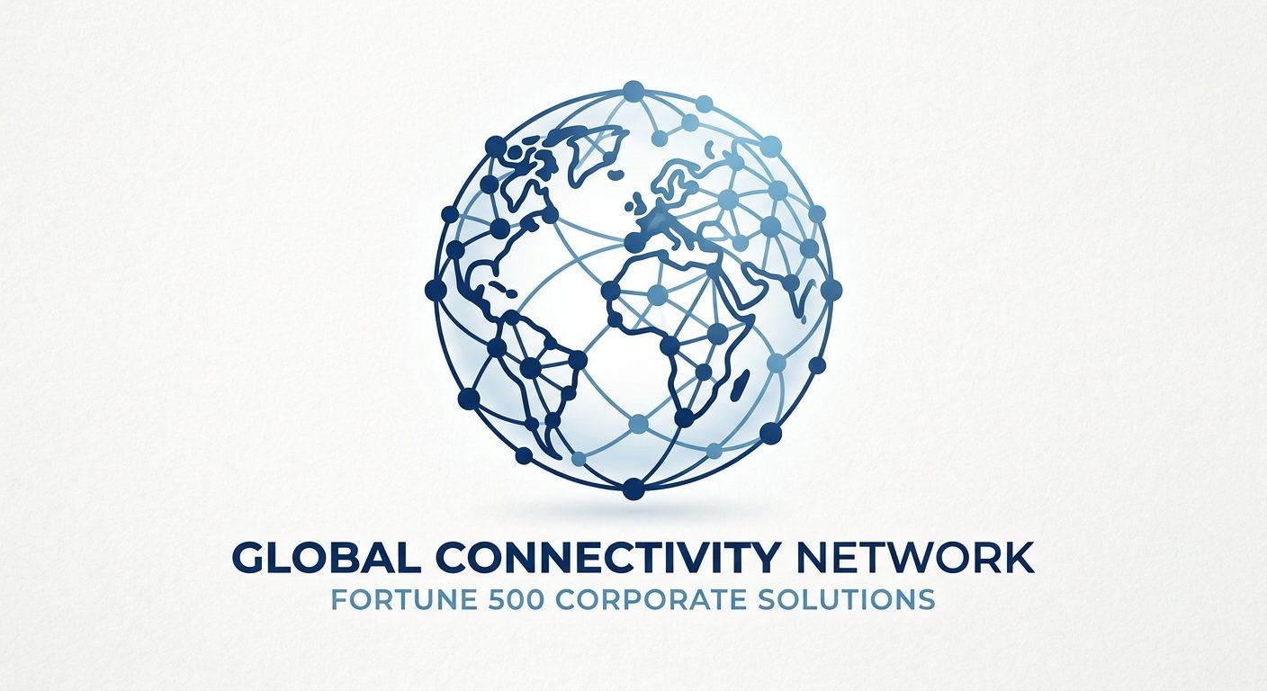 B2B Network logo — connected globe in corporate blues